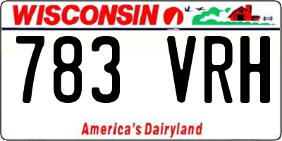 WI license plate 783VRH