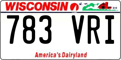 WI license plate 783VRI
