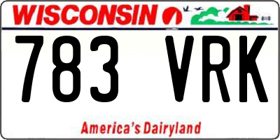 WI license plate 783VRK