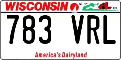 WI license plate 783VRL