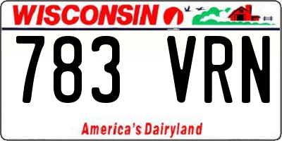 WI license plate 783VRN