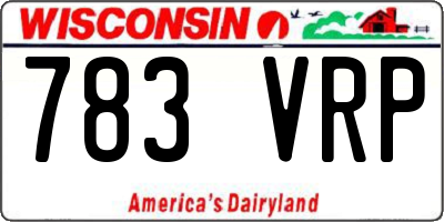 WI license plate 783VRP