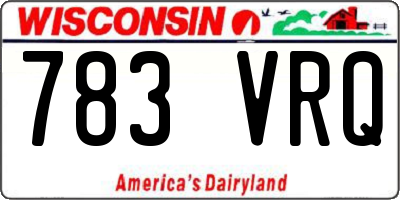 WI license plate 783VRQ