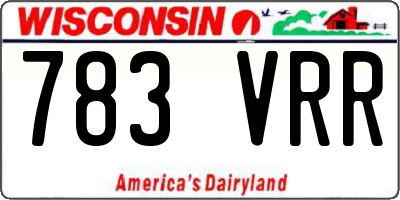 WI license plate 783VRR