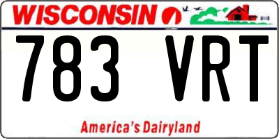 WI license plate 783VRT