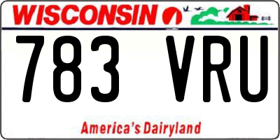 WI license plate 783VRU