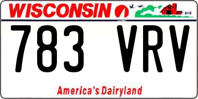 WI license plate 783VRV