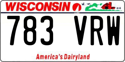 WI license plate 783VRW