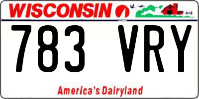 WI license plate 783VRY