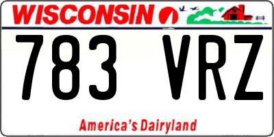 WI license plate 783VRZ
