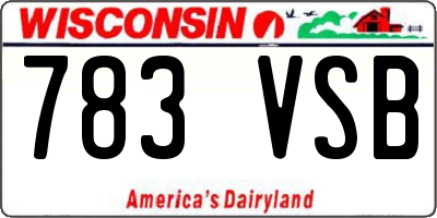 WI license plate 783VSB