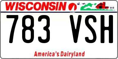 WI license plate 783VSH