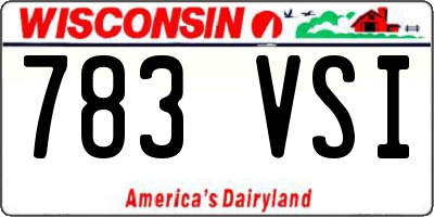 WI license plate 783VSI