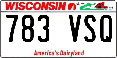 WI license plate 783VSQ