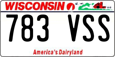 WI license plate 783VSS