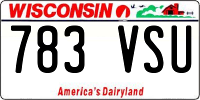 WI license plate 783VSU