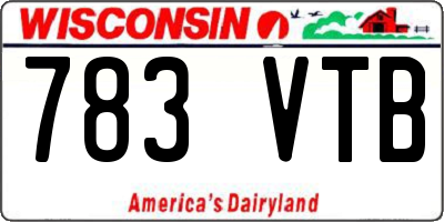 WI license plate 783VTB