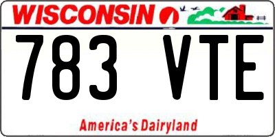 WI license plate 783VTE