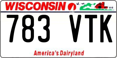 WI license plate 783VTK
