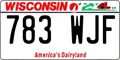 WI license plate 783WJF