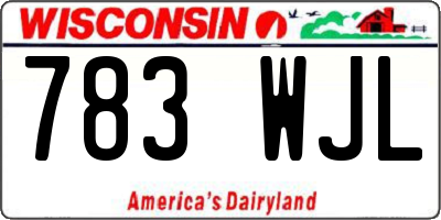 WI license plate 783WJL