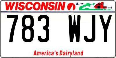 WI license plate 783WJY