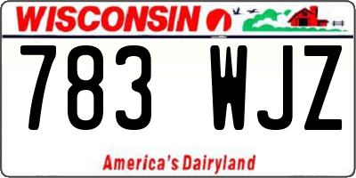 WI license plate 783WJZ
