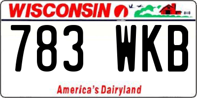 WI license plate 783WKB