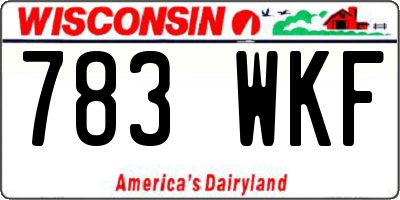 WI license plate 783WKF