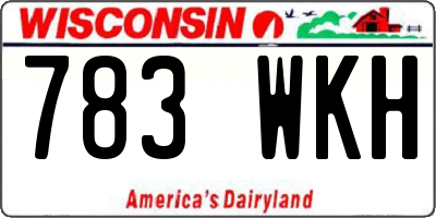 WI license plate 783WKH