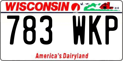 WI license plate 783WKP