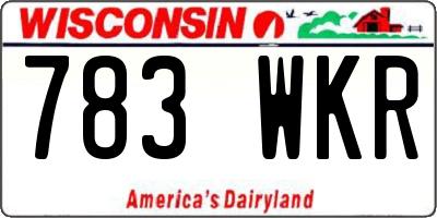 WI license plate 783WKR