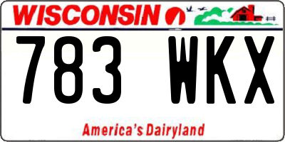 WI license plate 783WKX