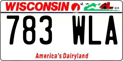 WI license plate 783WLA