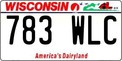 WI license plate 783WLC