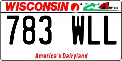 WI license plate 783WLL