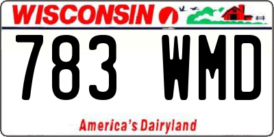 WI license plate 783WMD