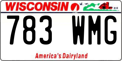 WI license plate 783WMG