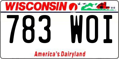 WI license plate 783WOI