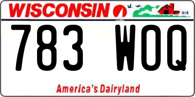 WI license plate 783WOQ