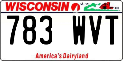 WI license plate 783WVT