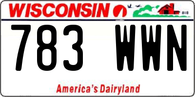 WI license plate 783WWN