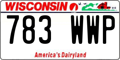 WI license plate 783WWP