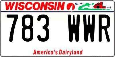 WI license plate 783WWR
