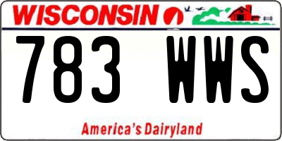WI license plate 783WWS