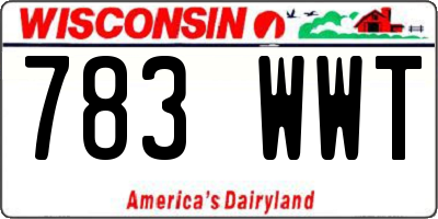 WI license plate 783WWT