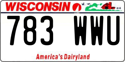 WI license plate 783WWU