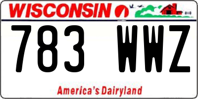WI license plate 783WWZ
