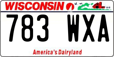 WI license plate 783WXA