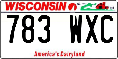 WI license plate 783WXC